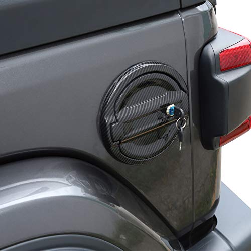 JeCar Carbon Fiber Locking Fuel Filler Cover for Jeep Wrangler JL