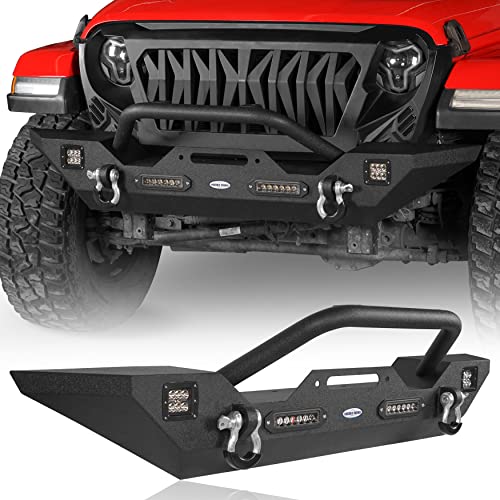 u-Box Wrangler/Gladiator Discovery Mid Width Front Bumper w/Winch Plate  Compatible with Jeep Wrangler JK 2007-2018 JL 2018-2023 Gladiator JT  2020-2023 - BlackDogMods