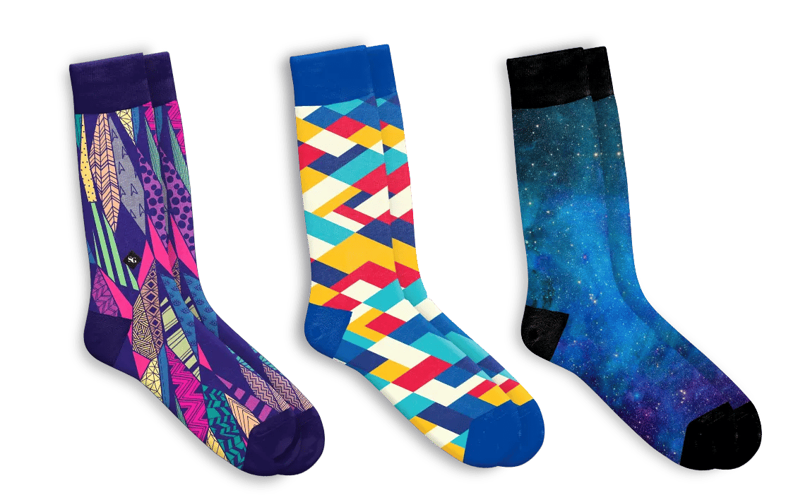 Smiley face, rainbow themed Sublimation Socks