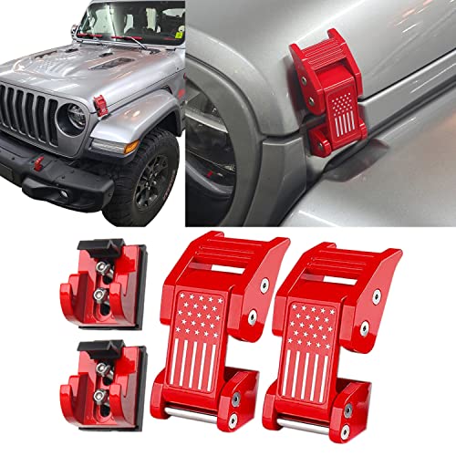 YOCTM Solid Steel Hood Catch Latches For Jeep Wrangler JL