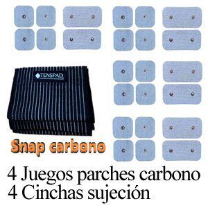 Parche doble conexión snap carbono Super Adhesivo 10x5. 2 veces mejor