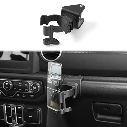  JeCar JL Multi-Function Drink Cup Phone Holder, 2 in 1 Bolt-on  Walkie Talkie Stand Bracket Organizer Interior Accessories Compatible with  Jeep Wrangler JL JLU 2018-2023 & Gladiator JT Truck : Automotive