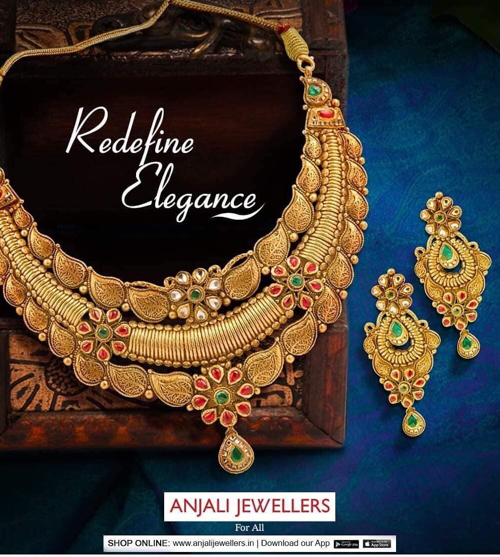 Anjali jewellers wedding necklace store collection with price